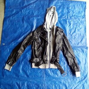 Vici Black Jacket with Gray Hoodie